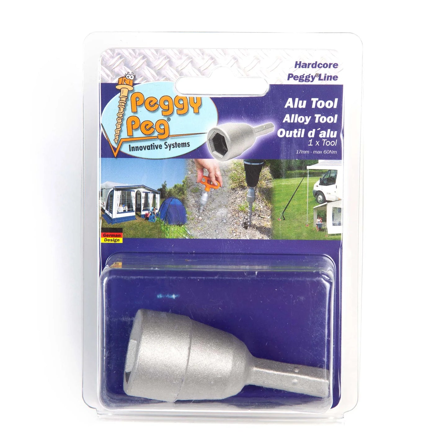 Aluminum adapter for combi tool • Single part (HP66) • Aluminum drill attachment for all screw-in pegs from Peggy Peg