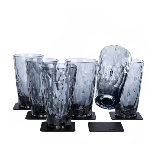 Six Grey Magnetic Drinking Glasses