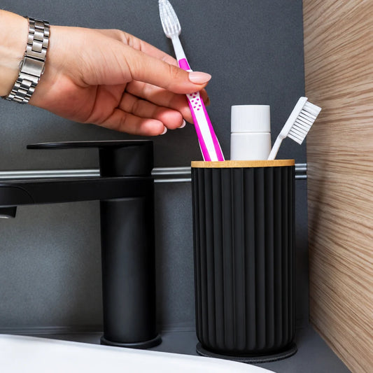 Magnetic Toothbrush Holder including Pad BLACK