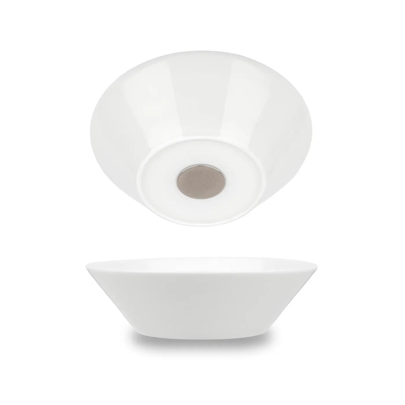 Two White Magnetic Bowls, ⌀ 16 cm