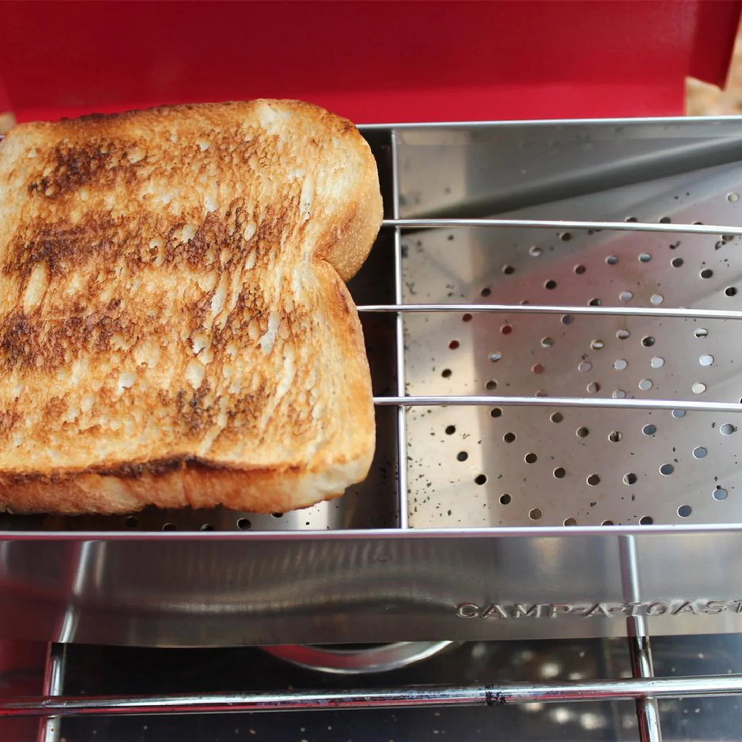 CAMP-A-TOASTER® Stainless Steel • Single Piece • Best 2-Slice Camping Toaster for Gas Stoves