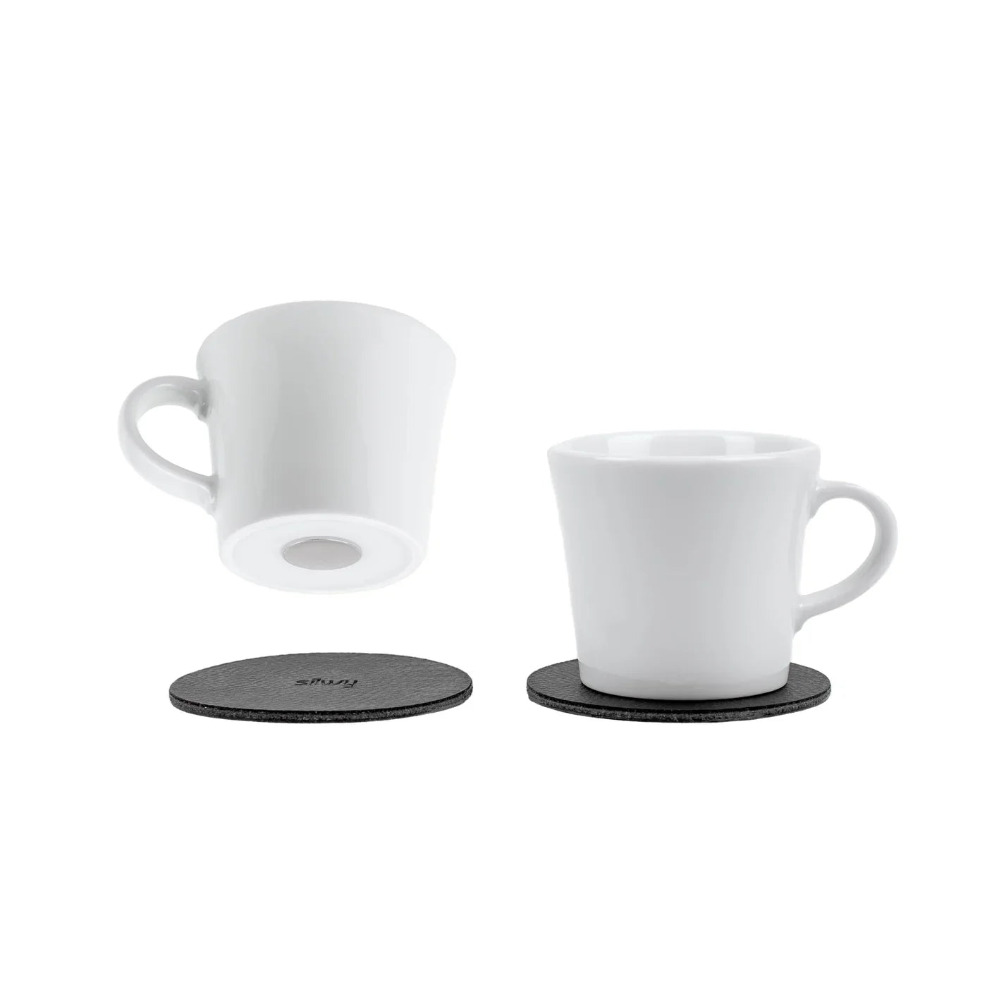 Two White Porcelain Espresso Cups
