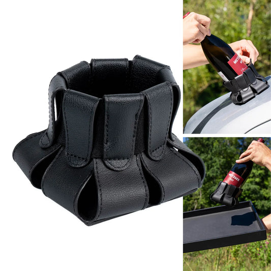 A Black Magnetic Bottle Holder