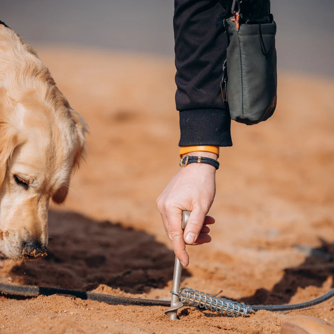 PetPeg 2.0 • Single part (HP63) • Stainless steel ground anchor with shock absorber for pets up to 45 kg