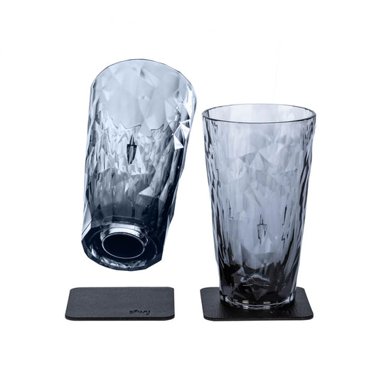 Two Grey Magnetic Drinking Glasses