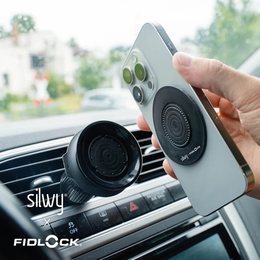 Magnetic VACUUM cell phone holder UNIVERSAL for car ventilation grille incl. magnetic VACUUM patch