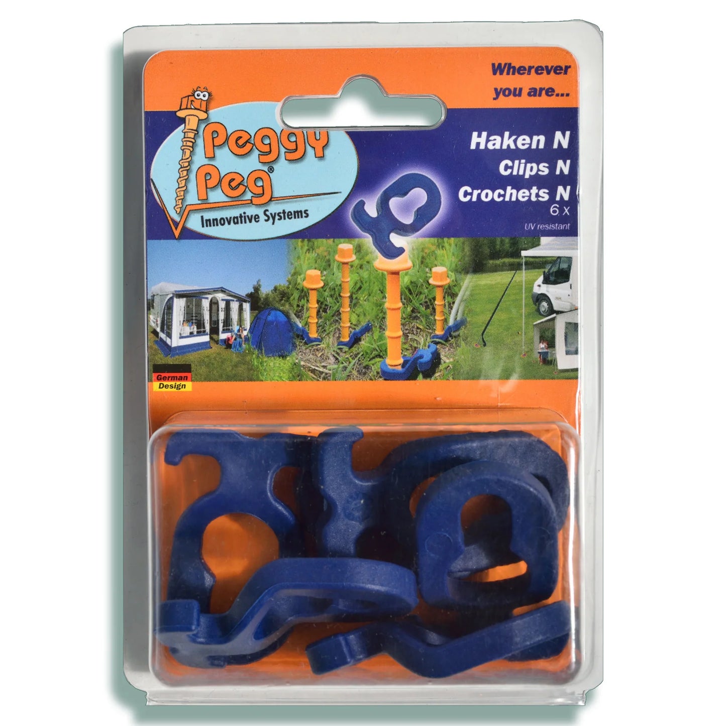 Hooks Normal (N) blue for Screw Peg N • 6-pack (PP07)