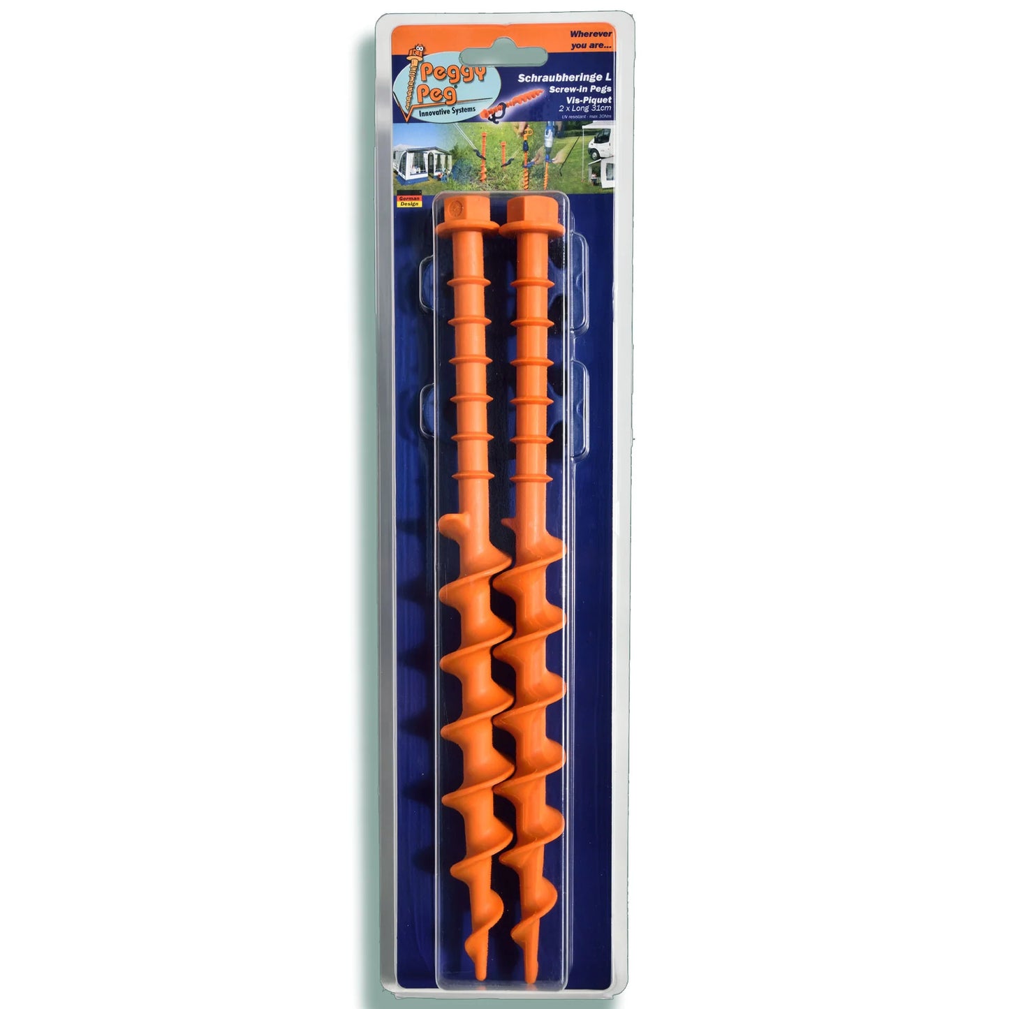 Screw Peg Long (L) 31cm • 2-pack (PP12) • Heavy-duty large screw pegs for sandy ground
