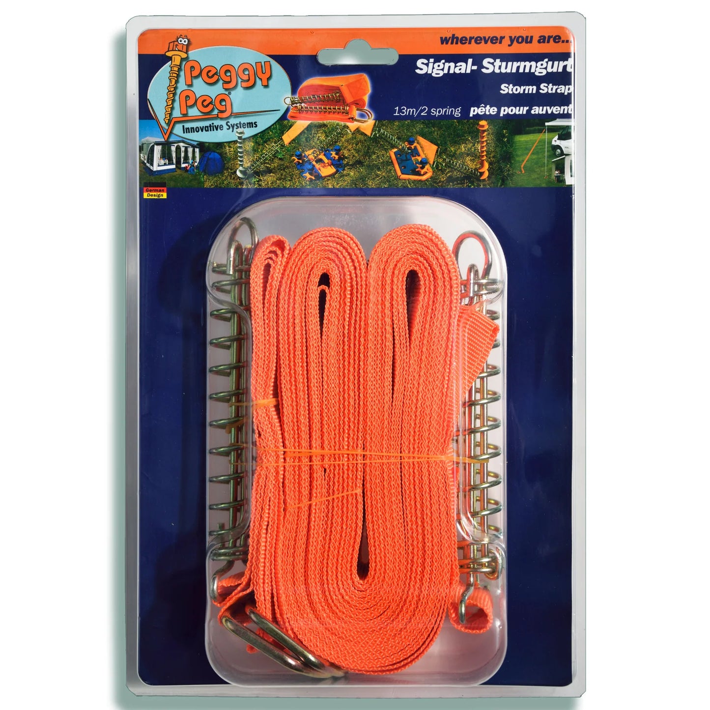 Peggy Peg Signal Storm Strap (up to 13m) orange • Single part (PP20)