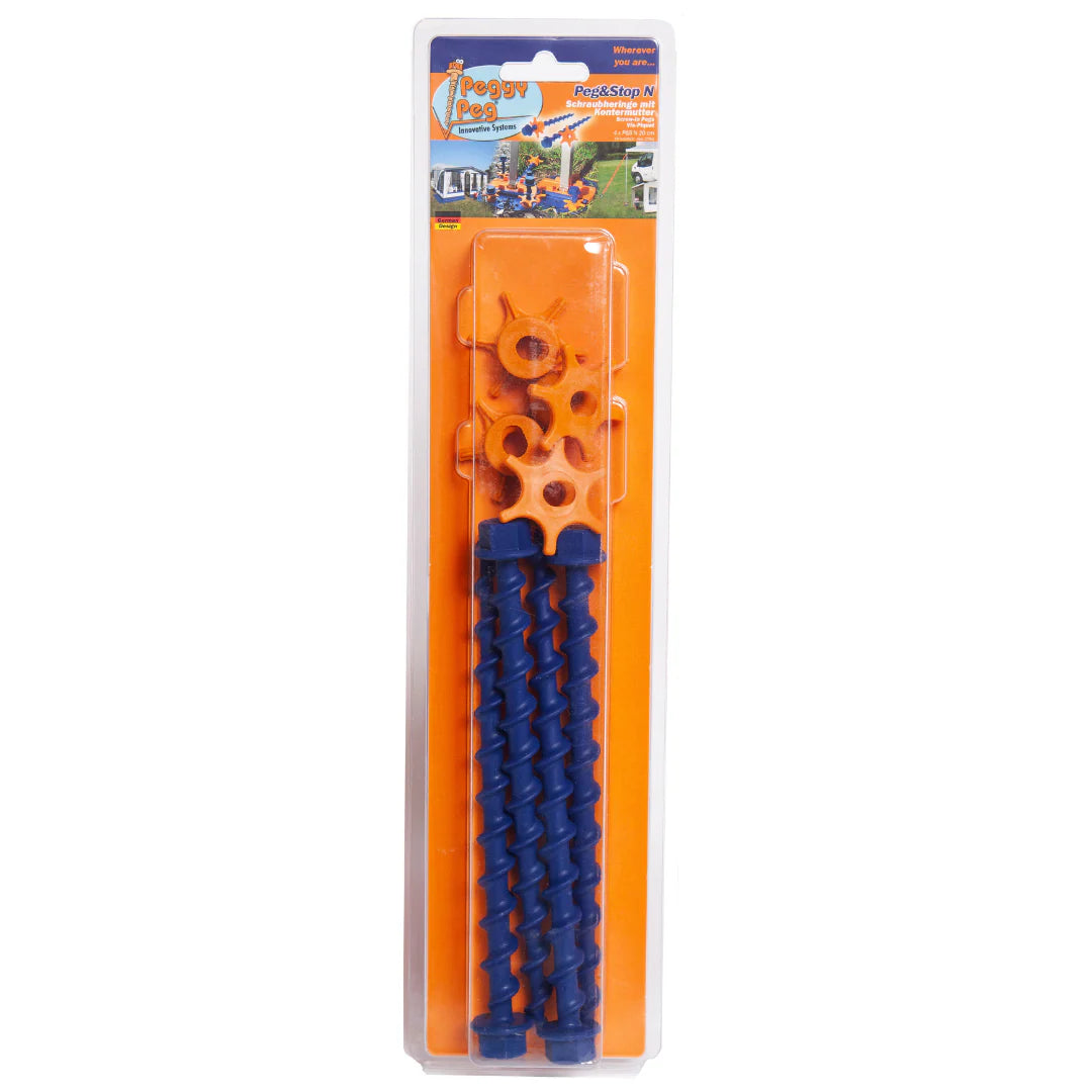 Screw peg Peg&Stop Normal (P&S N) 20cm • 4-pack (PP04) • for all anchor plates