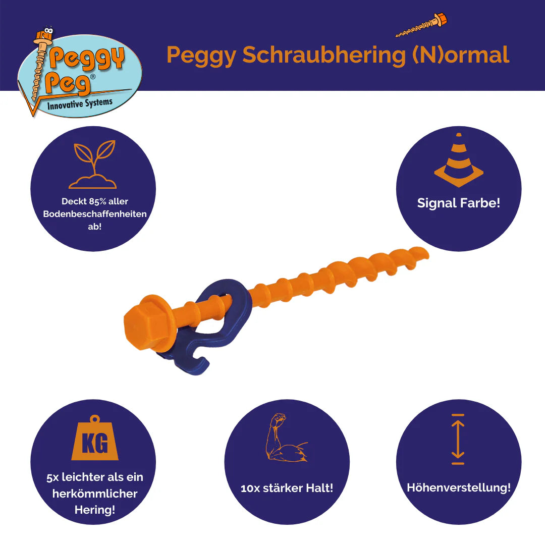 Screw Peg Normal (N) 20cm • 12-pack (PP02) • Tarps, tents, awnings, gazebos etc.