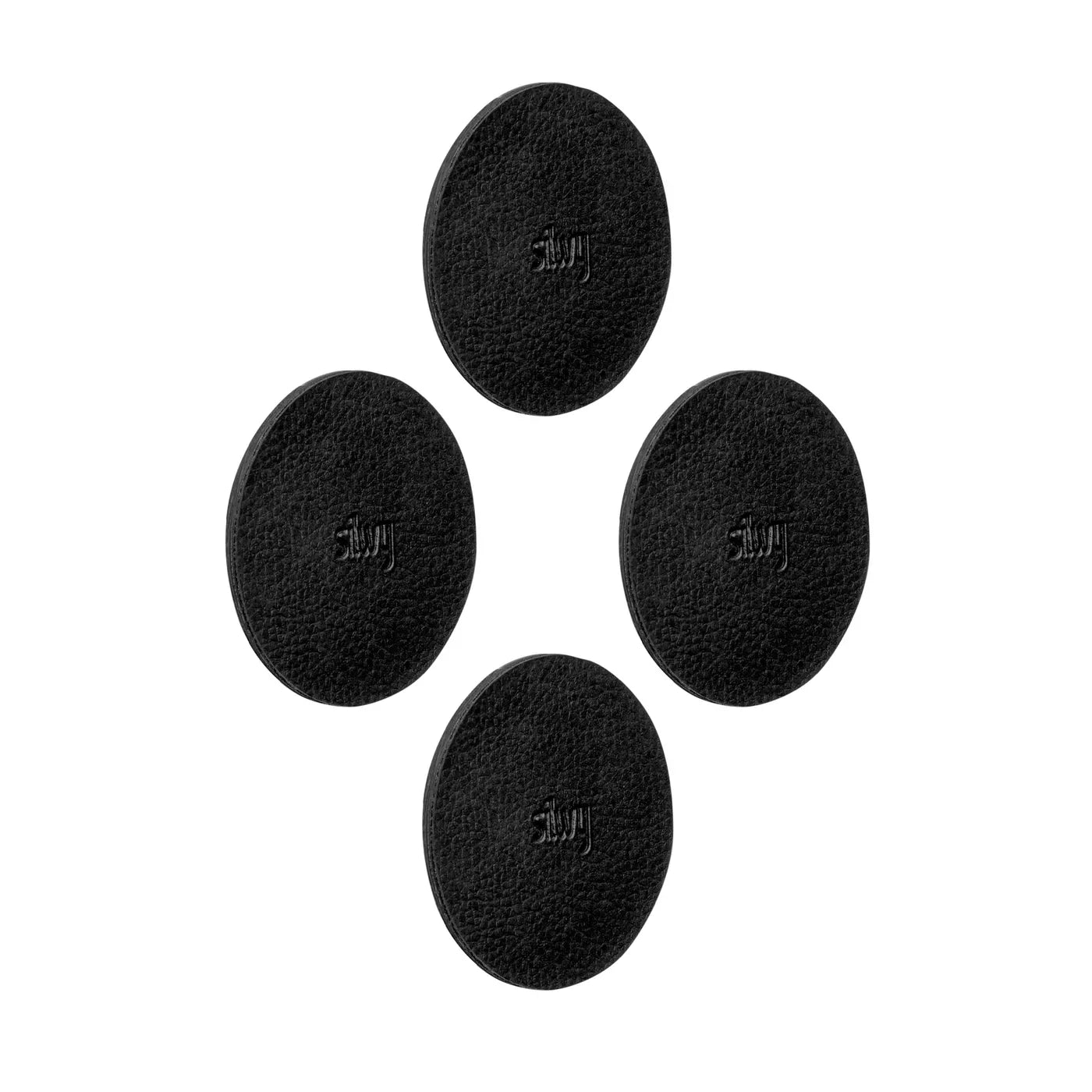 Four Black Magnetic Nano-Pads, ⌀ 6.5 cm