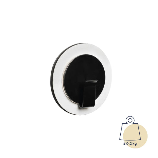 A Black Magnetic Hook with White Pad