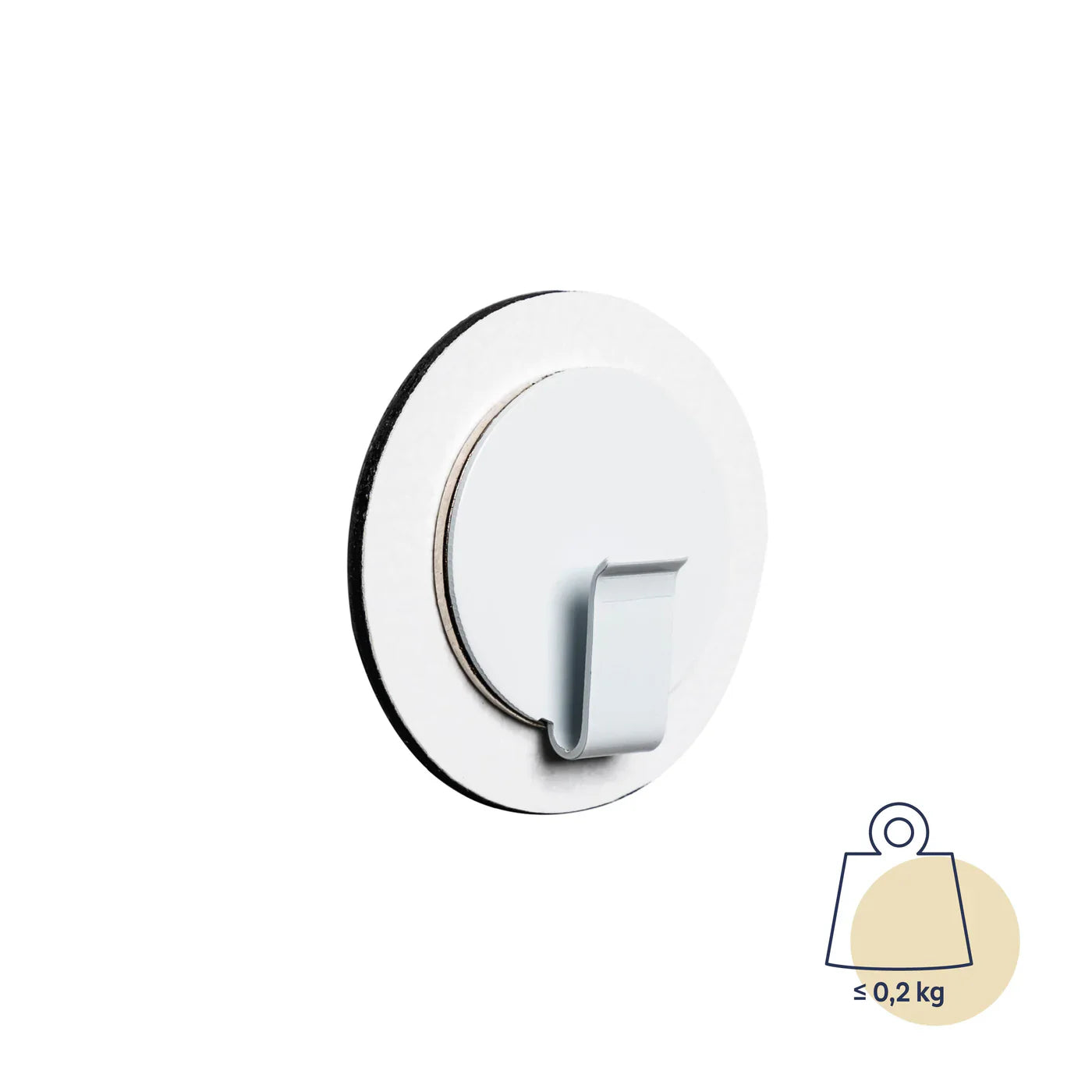 A White Magnetic Hook with White Pad
