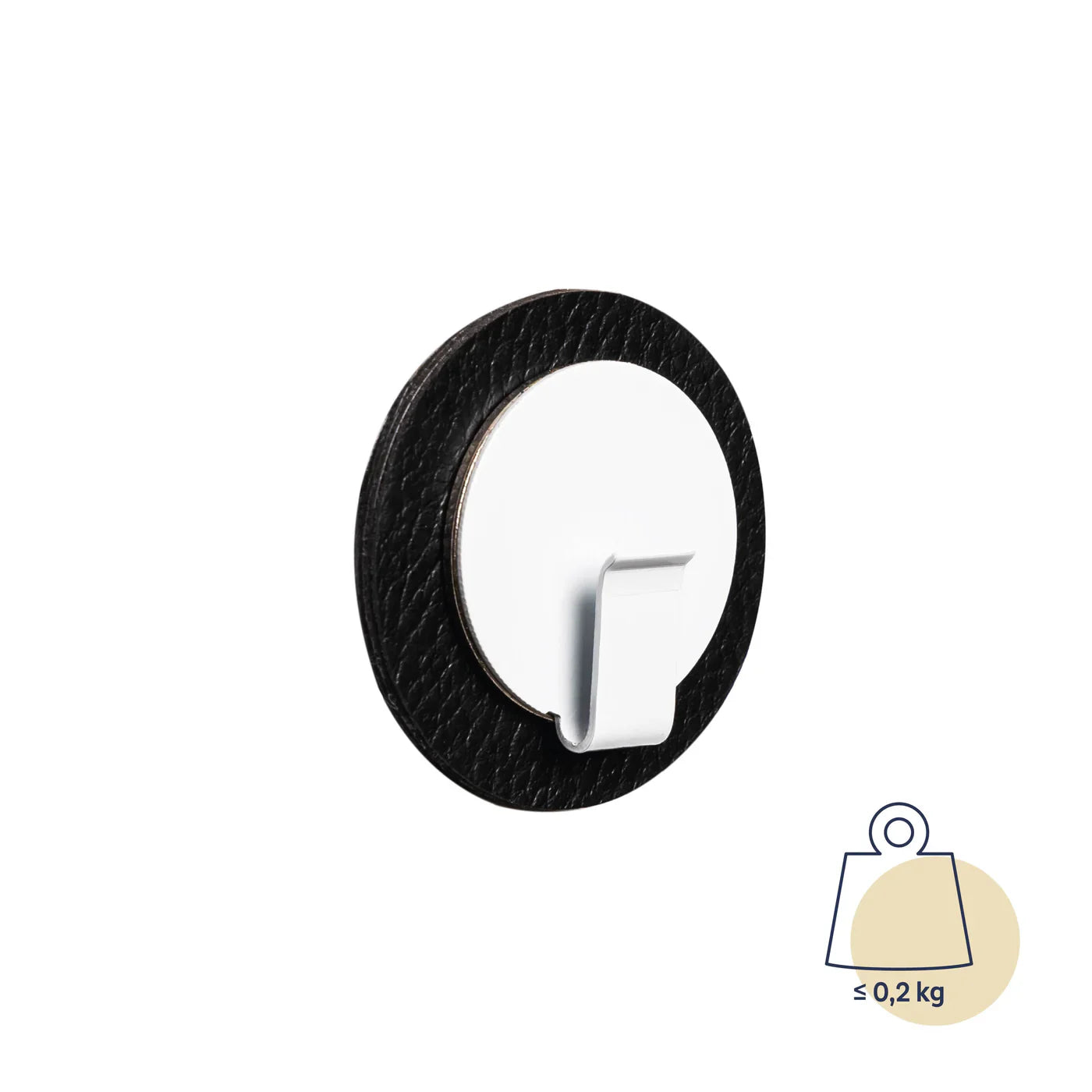 A White Magnetic Hook with Black Pad