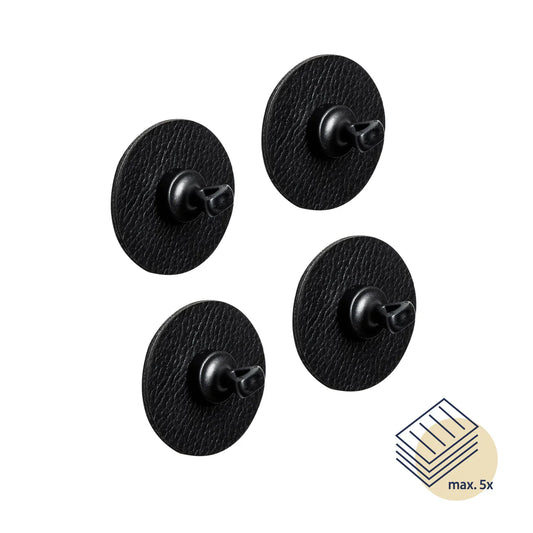 Four Black Magnetic Pins with Black Pads