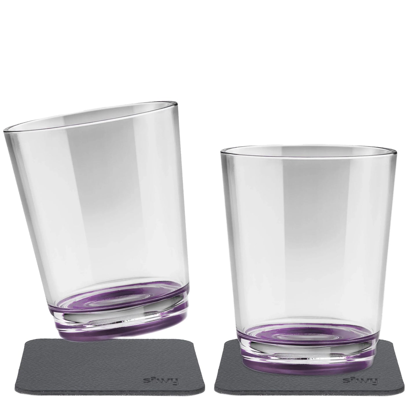 Two Purple Magnetic Drinking Cups