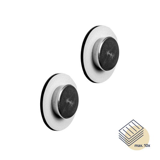 Four Black Magnetic Pins with White Pads